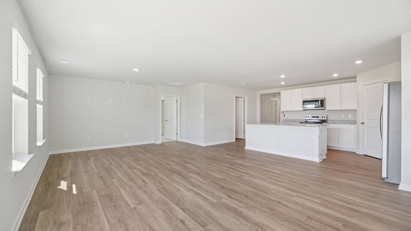 open concept kitchen and living space