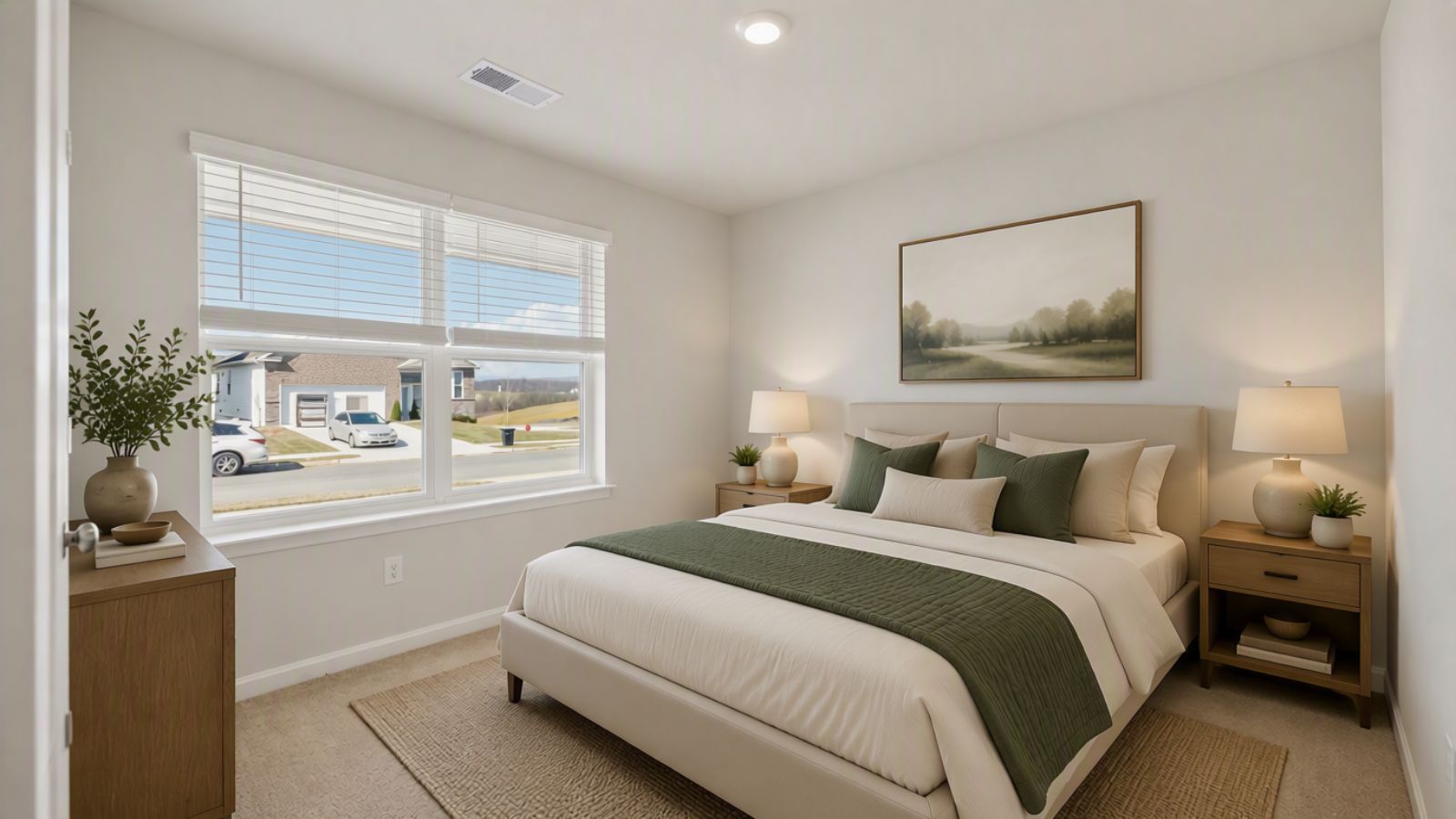 Secondary bedroom in a new construction home