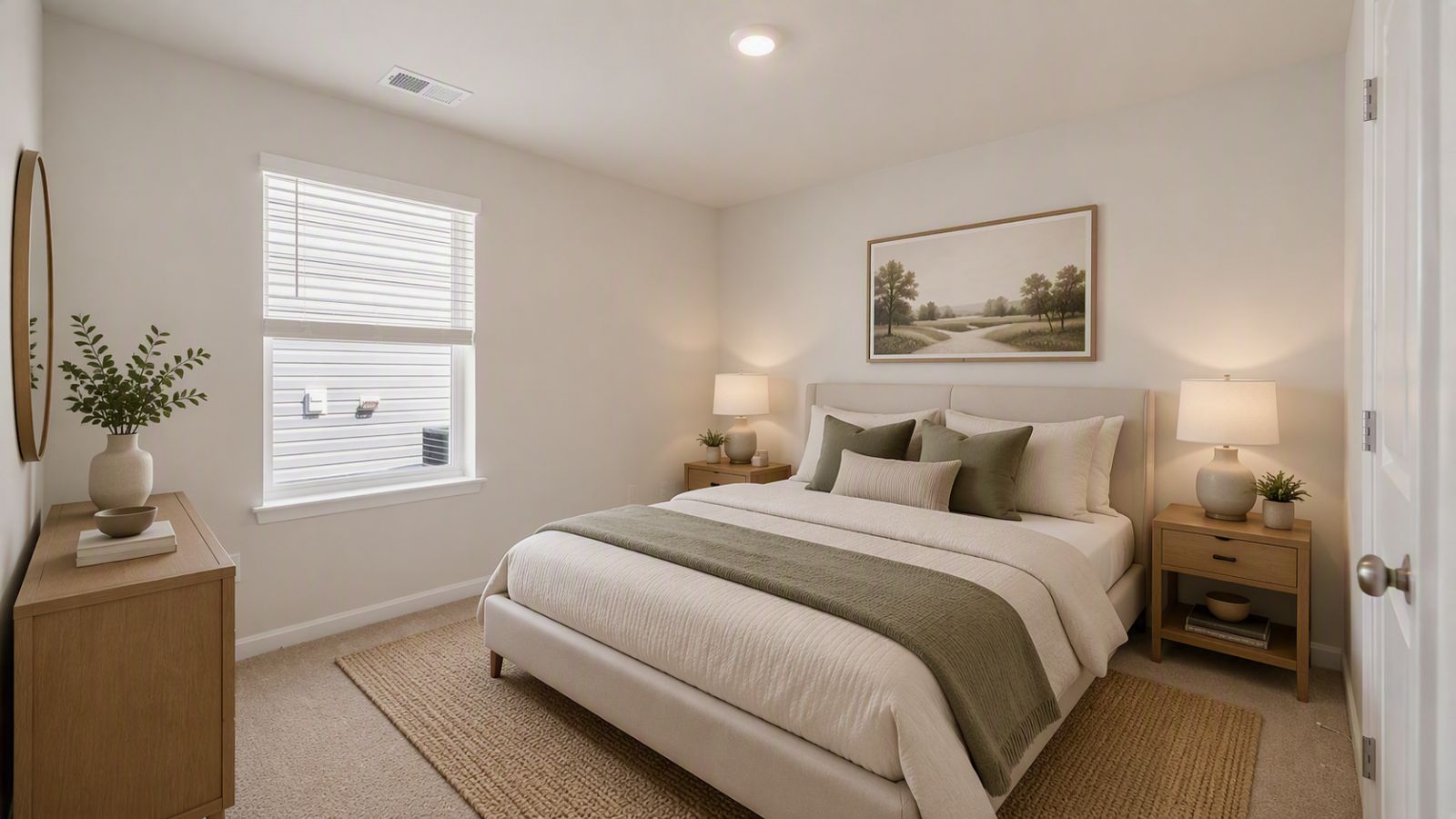 Secondary bedroom in a new construction home