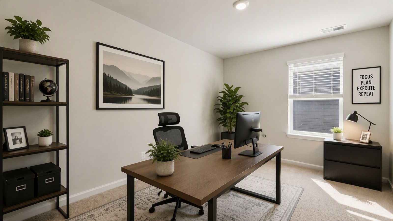 Flexible home office space in a new home