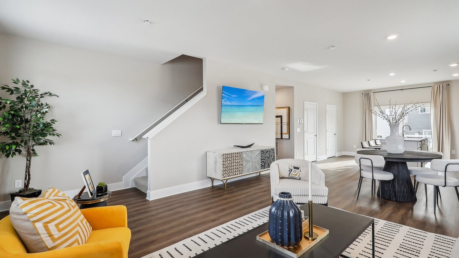 modern open concept living room