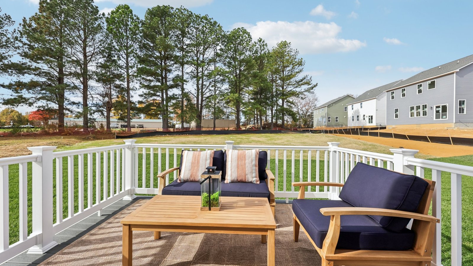 Beautiful spacious deck with outdoor furniture