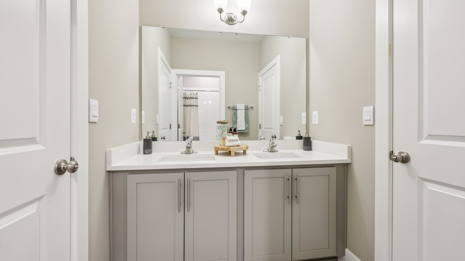 full bathroom with double sink vanity