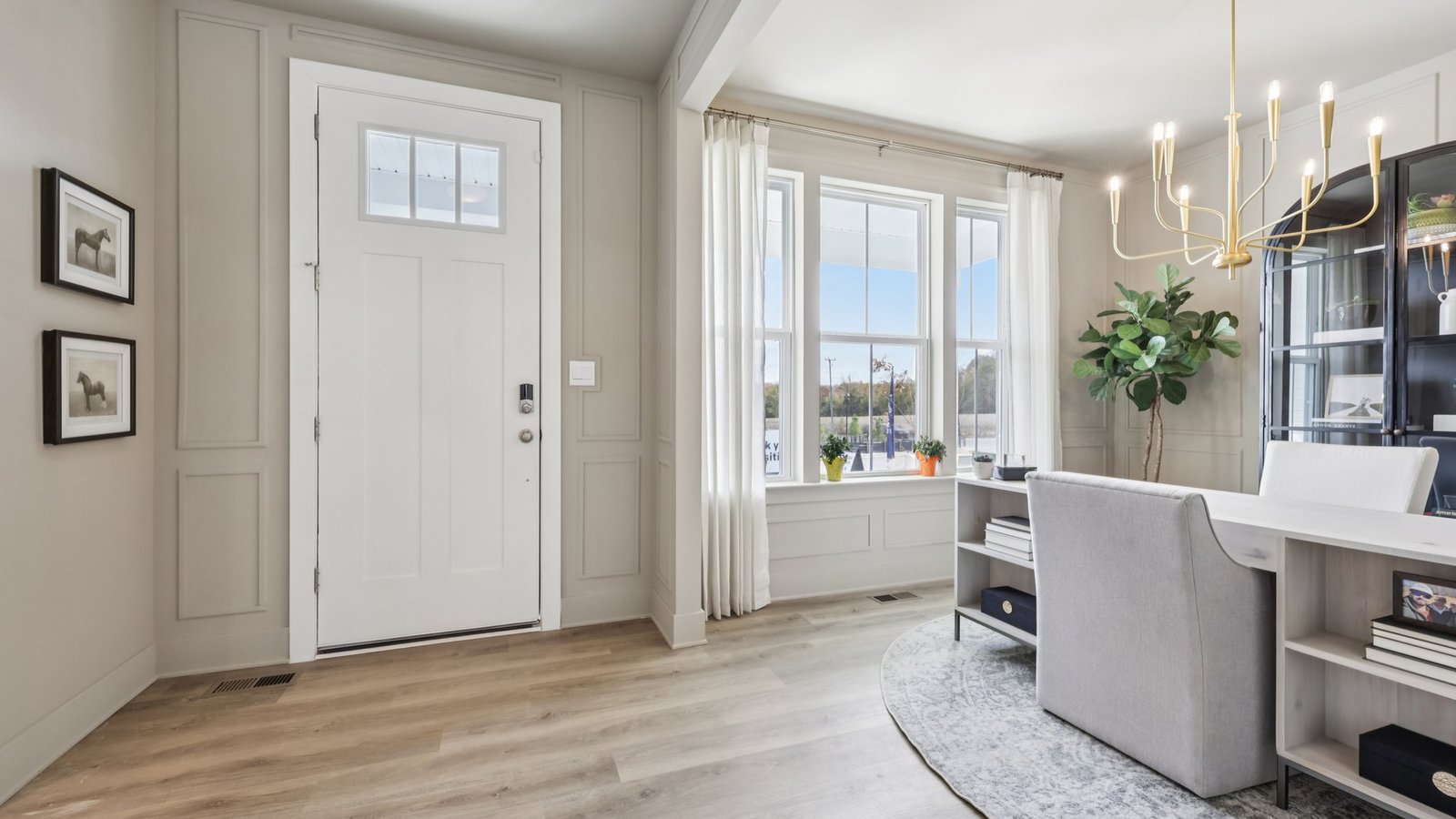 modern open concept entrance