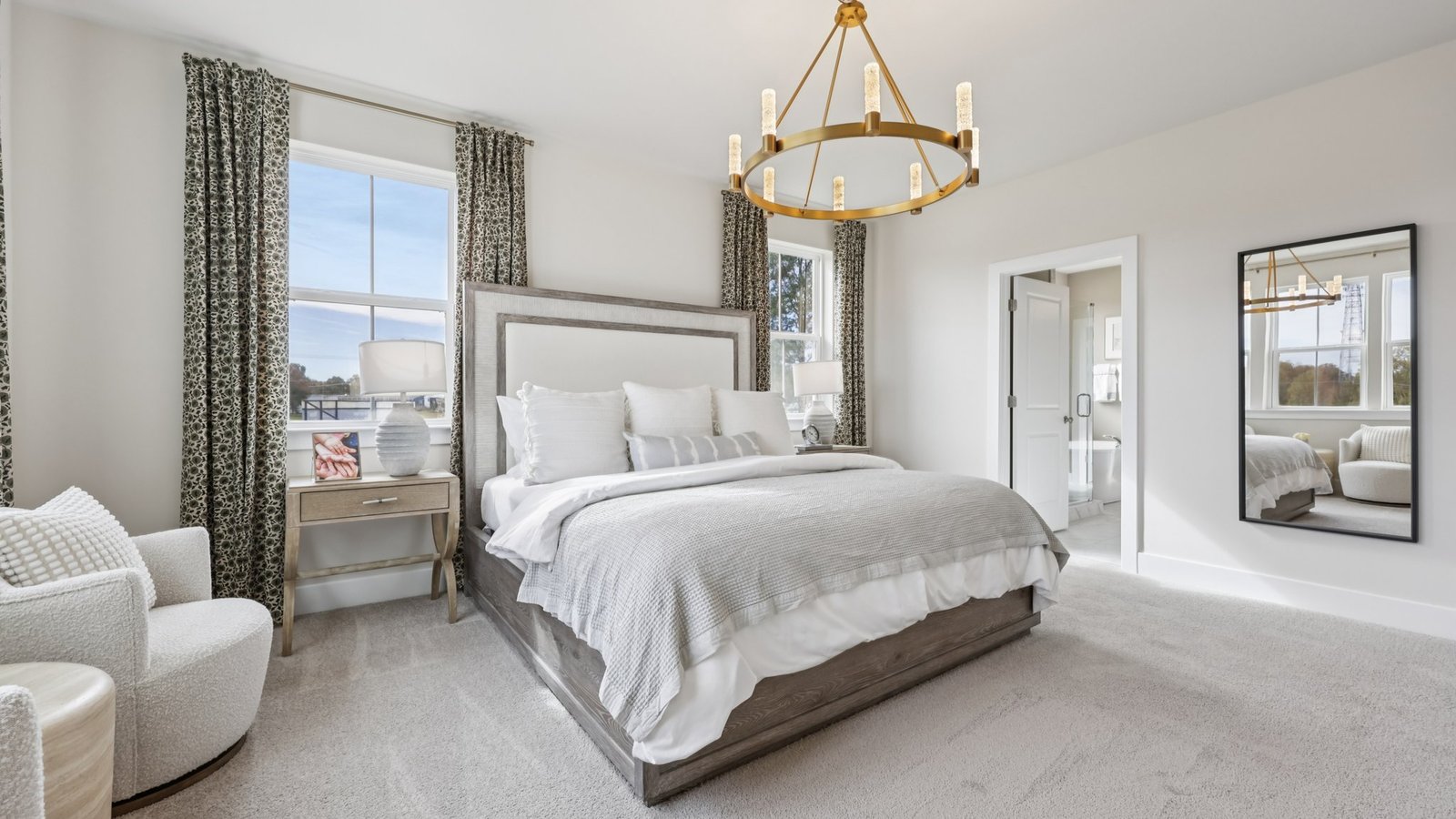 modern spacious primary bedroom