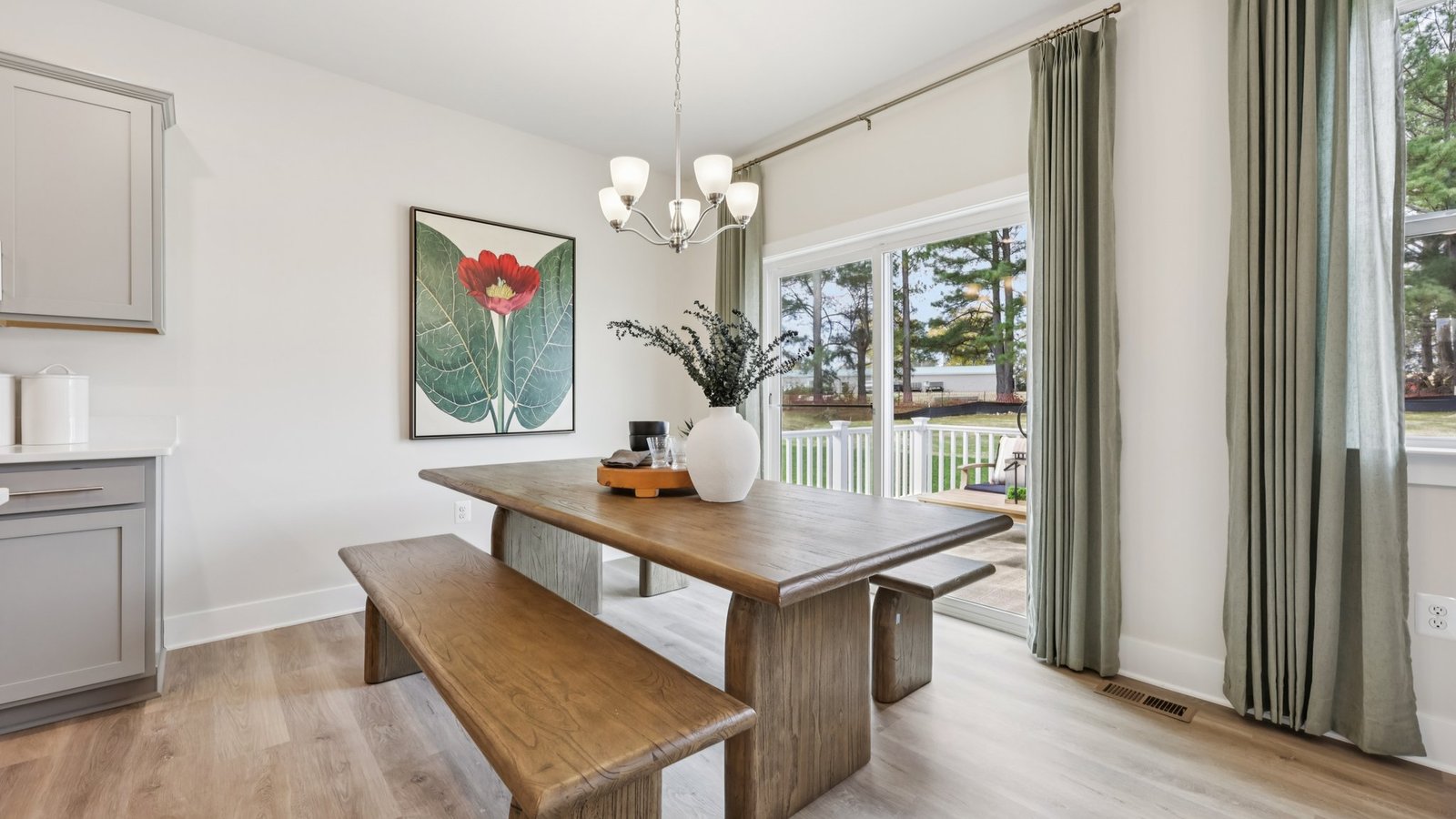 open concept dining and kitchen