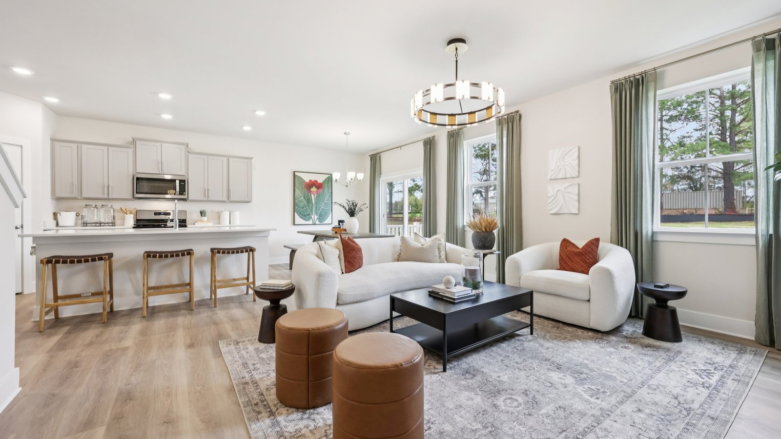 modern open concept living room