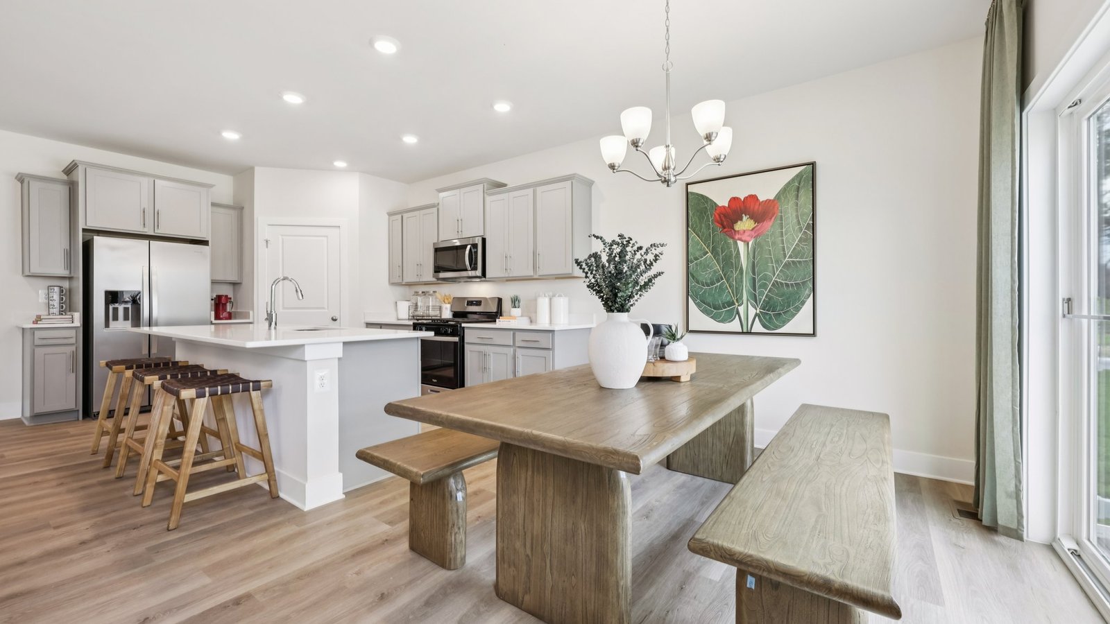 modern open concept dining room