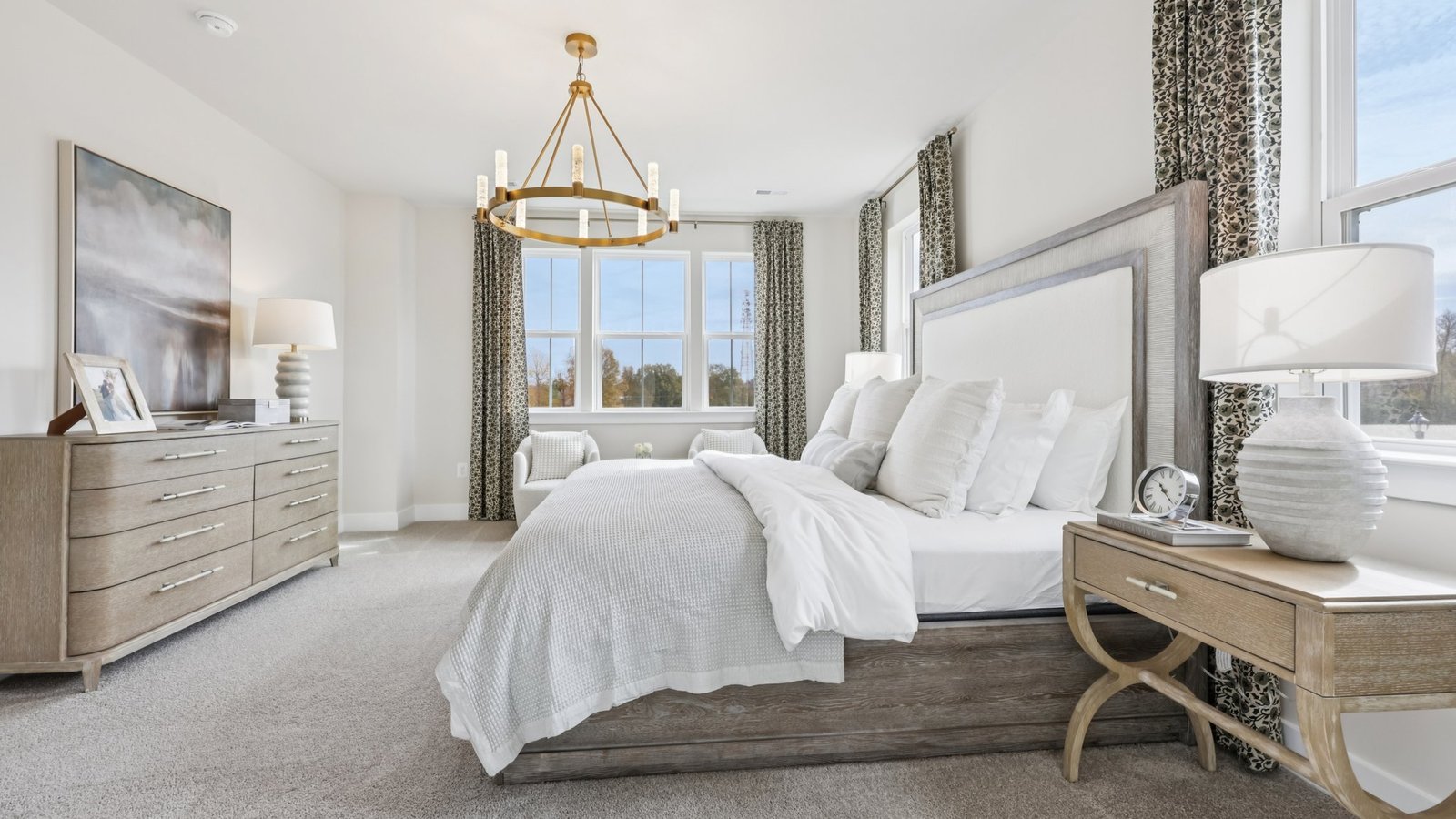 modern spacious primary bedroom