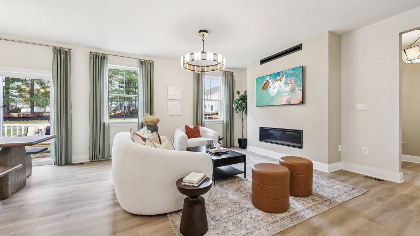 modern open concept living room