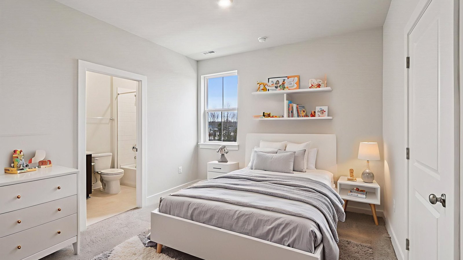 Secondary bedroom on a second floor