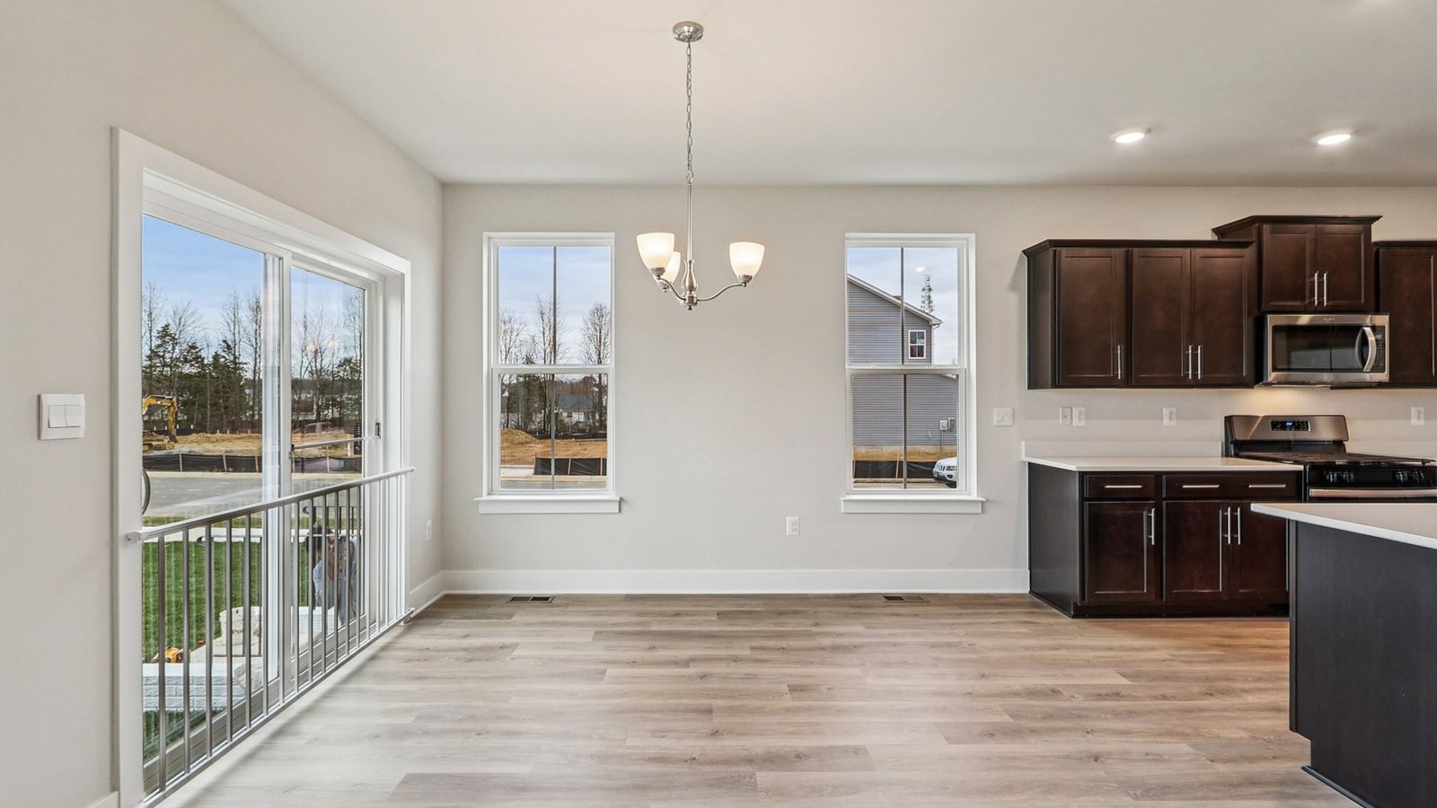 Dining room with access to the outside plus kitchen