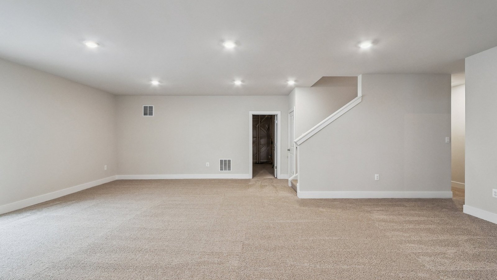 Rec room in a basement