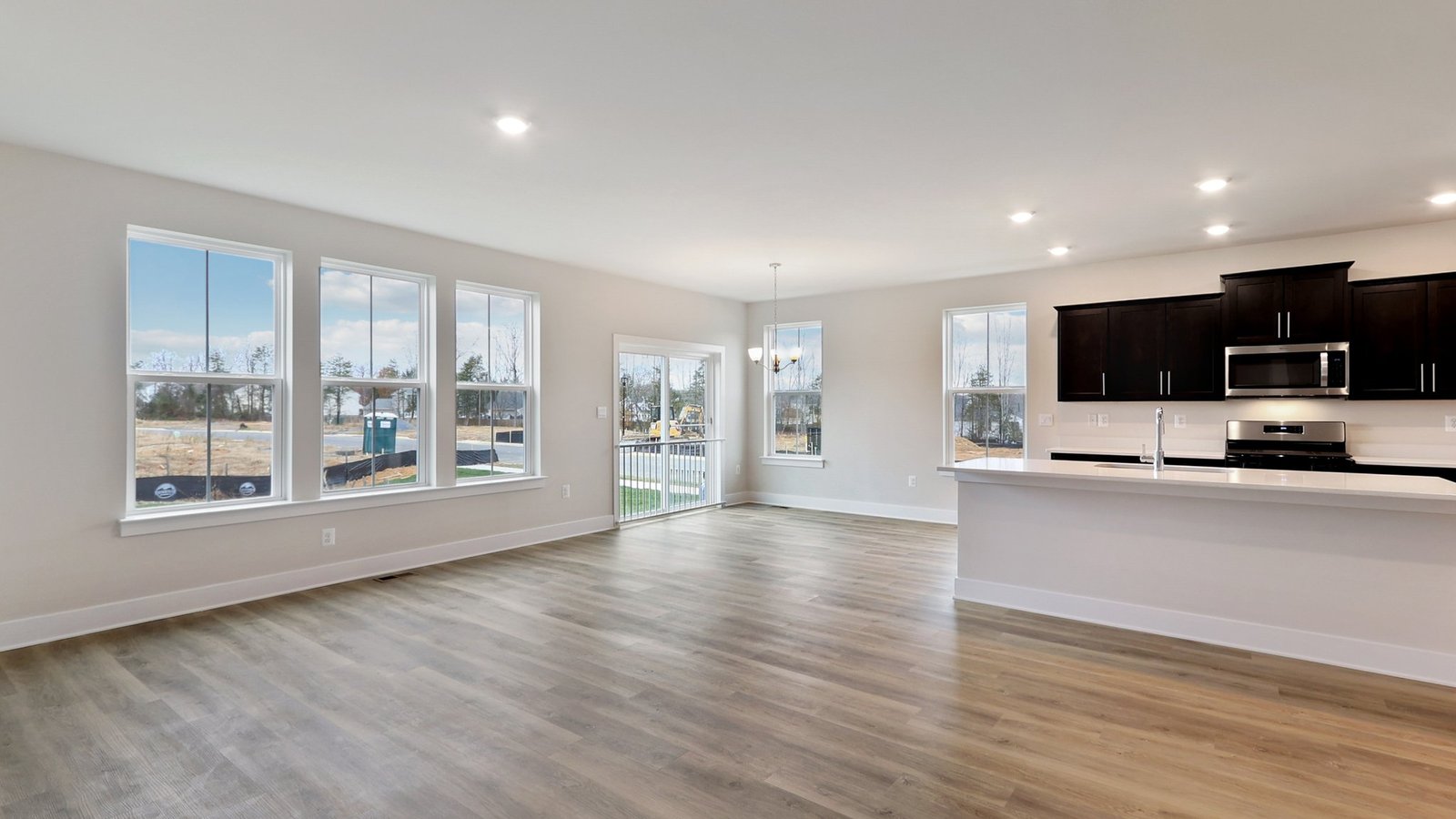 Open living room and kitchen