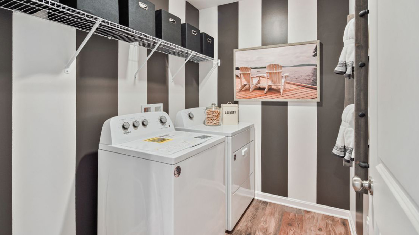 laundry room with storage