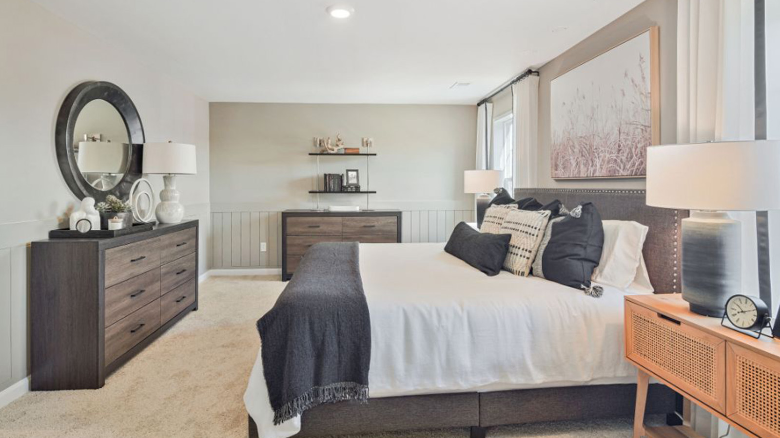 modern spacious primary bedroom