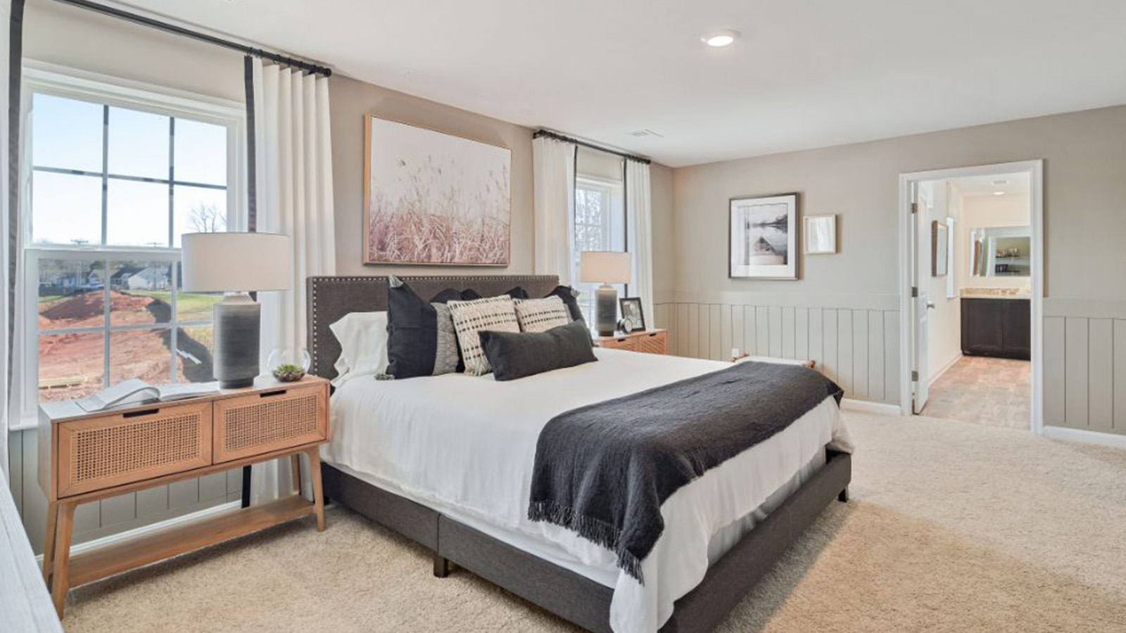 modern spacious primary bedroom