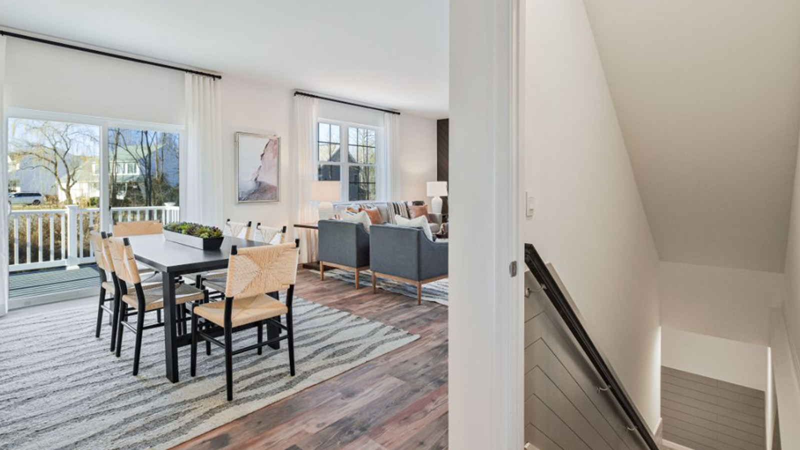 open concept living room and dining room