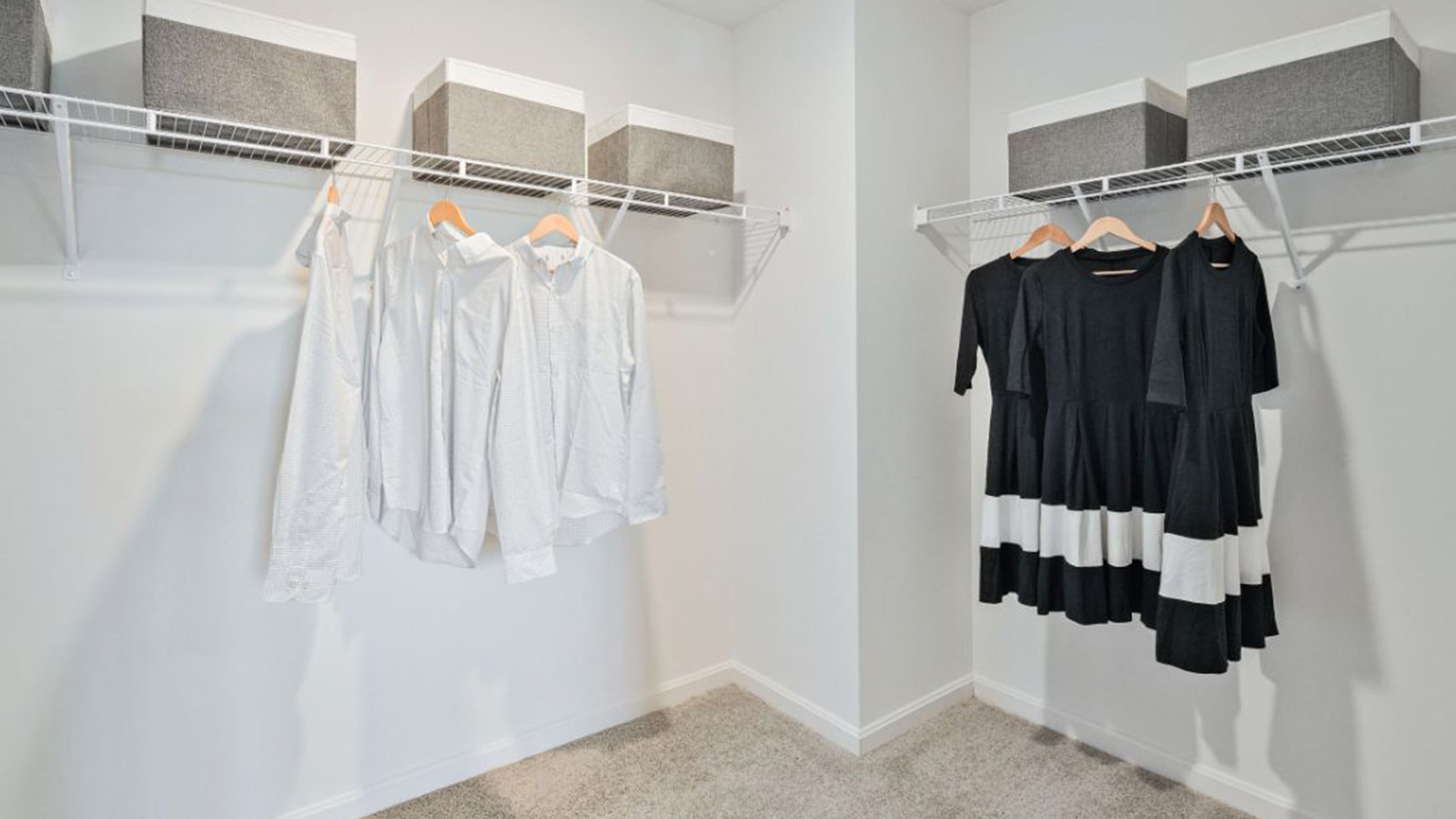 walk in closet in primary bedroom