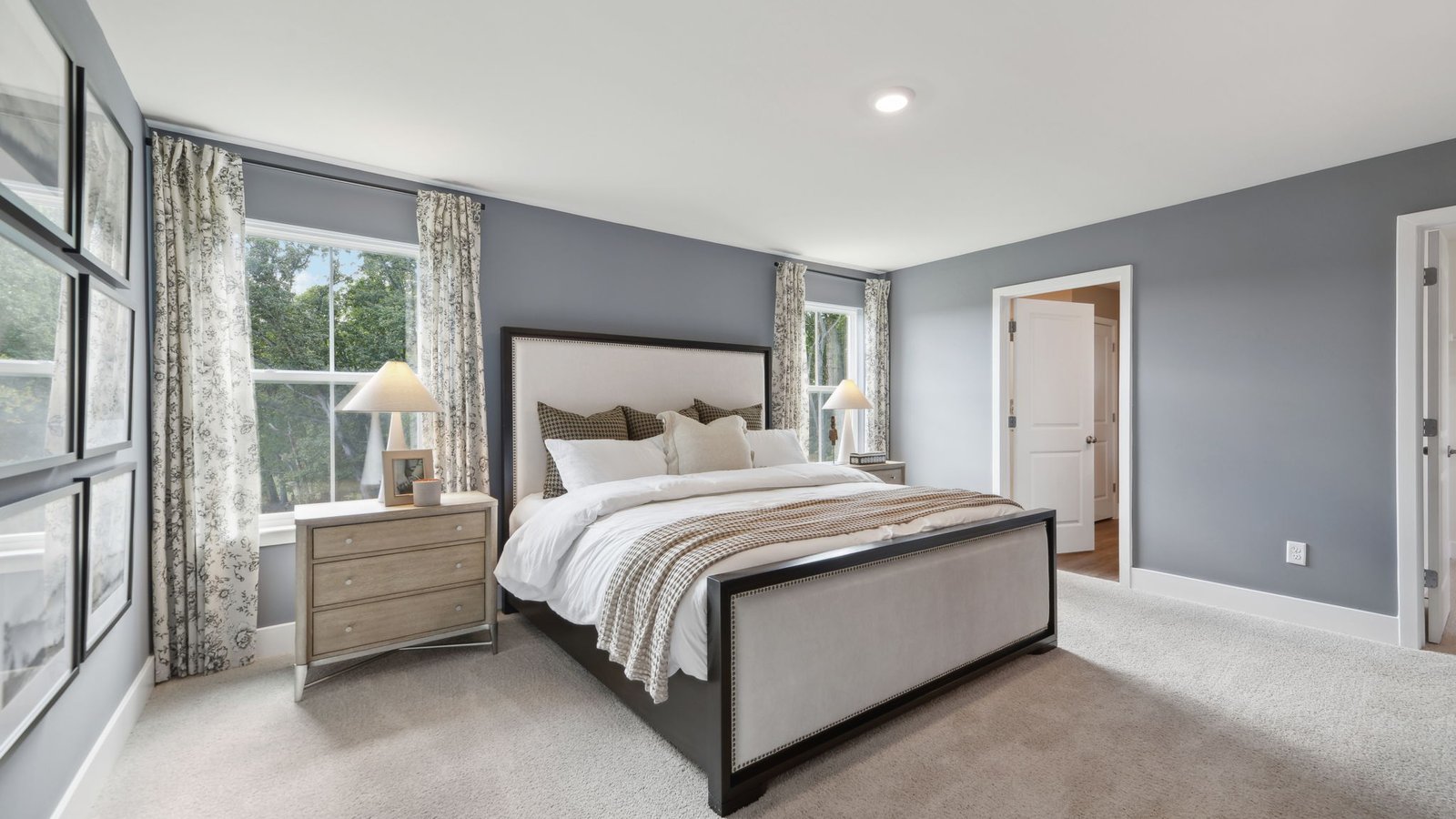 primary bedroom with king bed