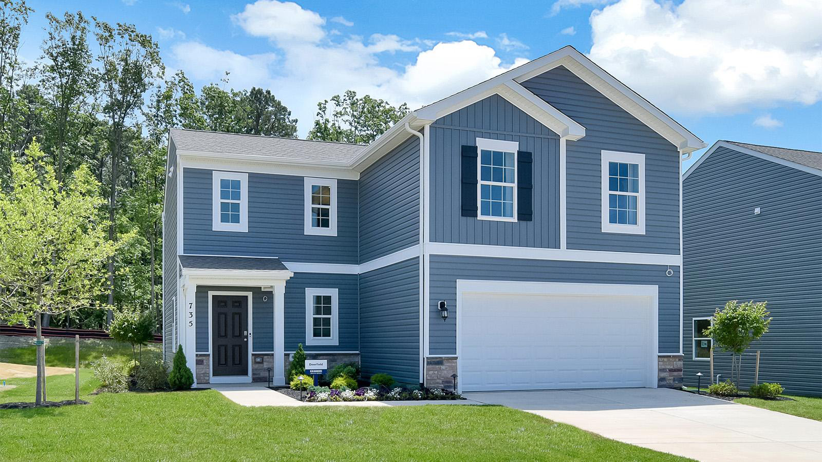 Front exterior of a new home in Fredericksburg, Virginia
