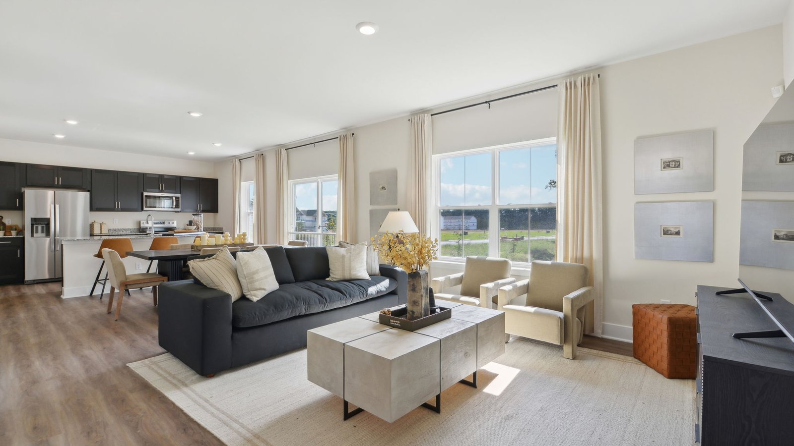 open concept living room