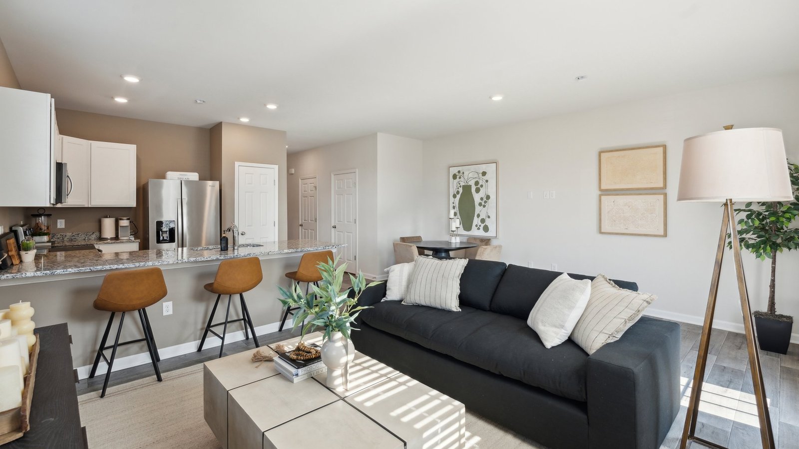 Add an area rug to define  your living area