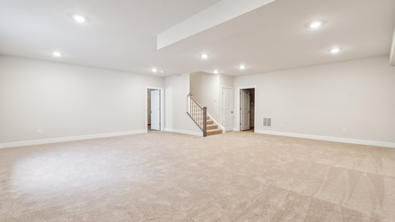 large rec room in the basement