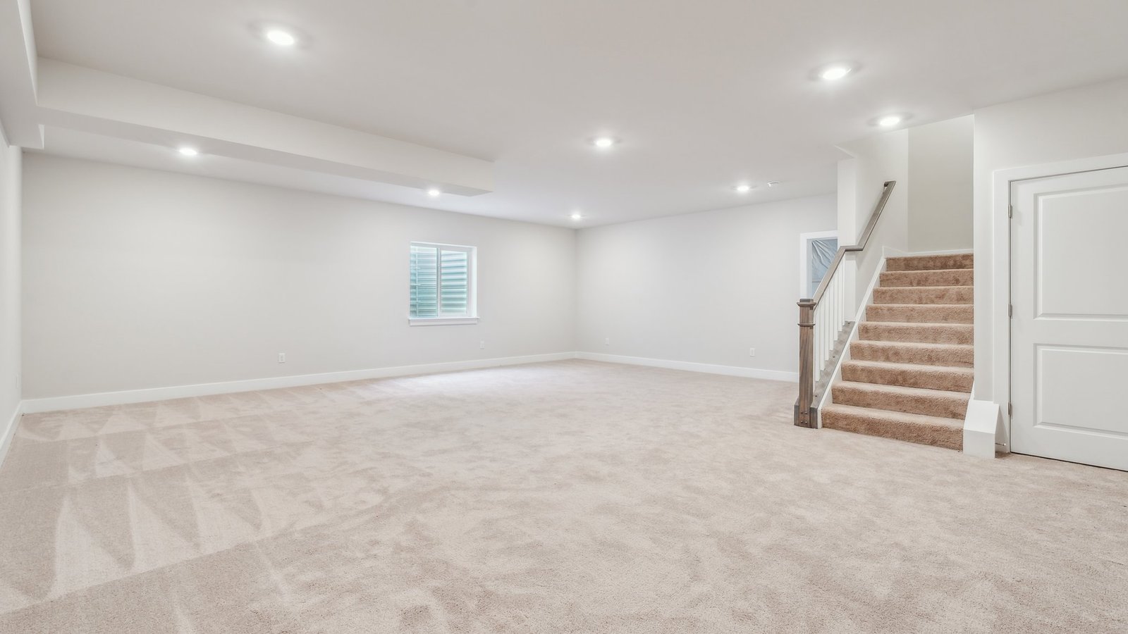 large rec room in the basement