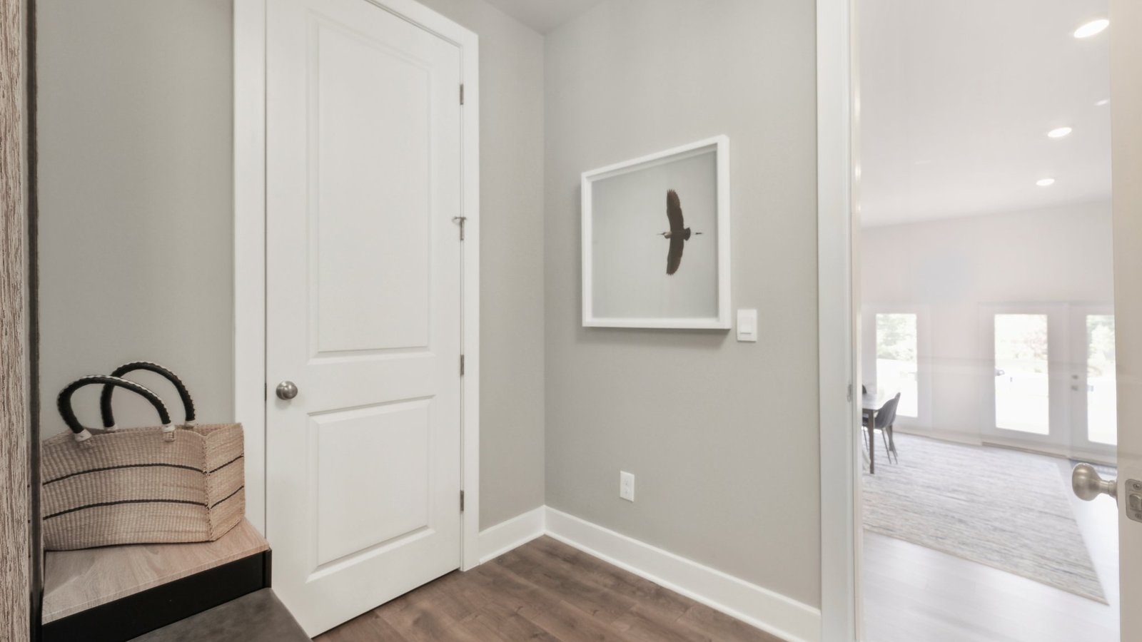 The door leading to the 3-car garage