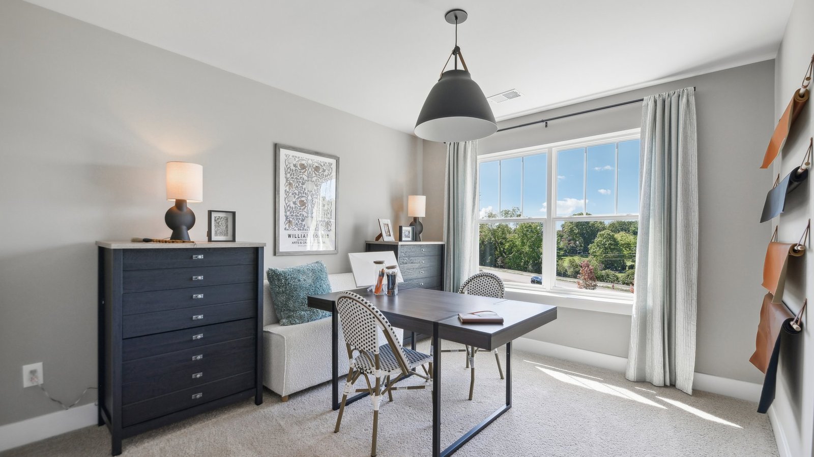 Secondary bedroom turned into an office space