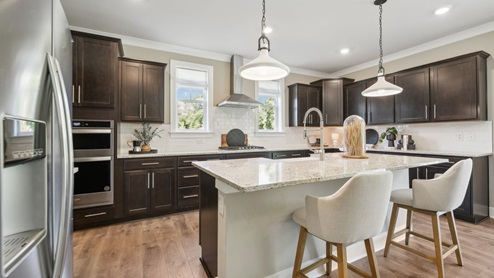 kitchen island has space for counter stools