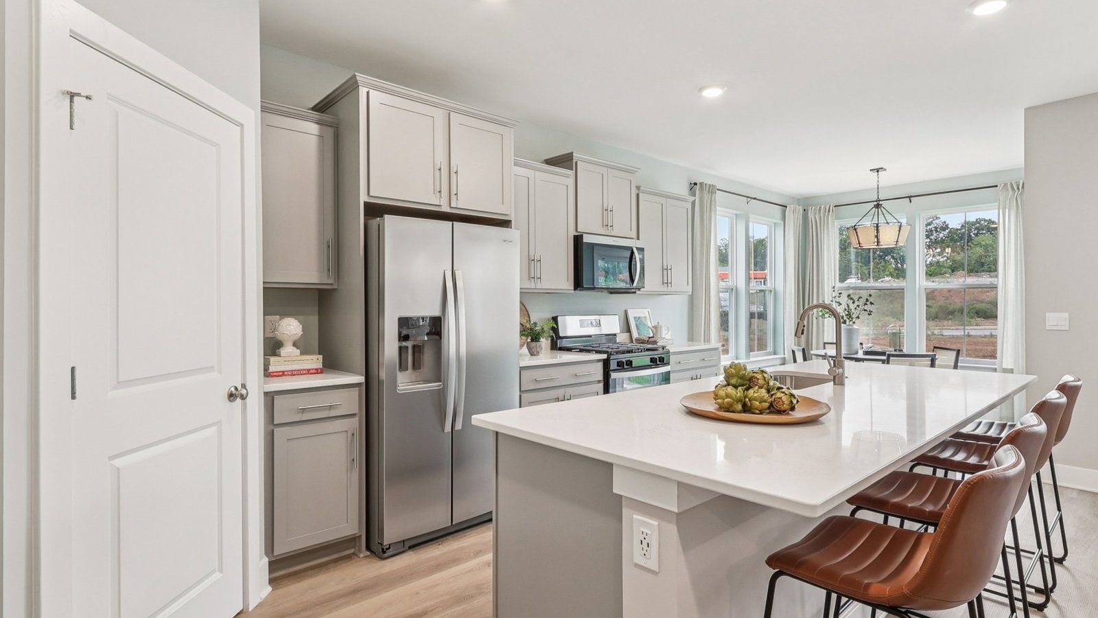 modern open concept kitchen and living room