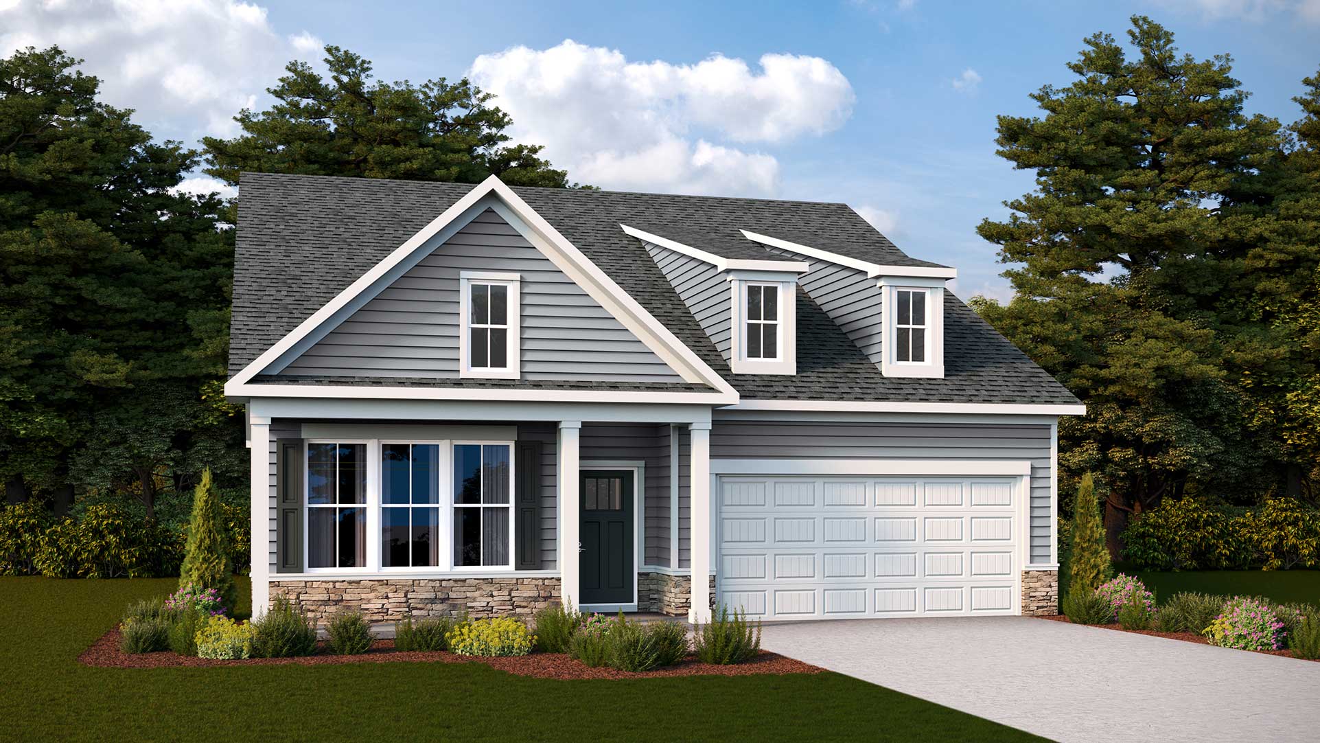 Rendering of a new single story home in Winchester in an active adult community