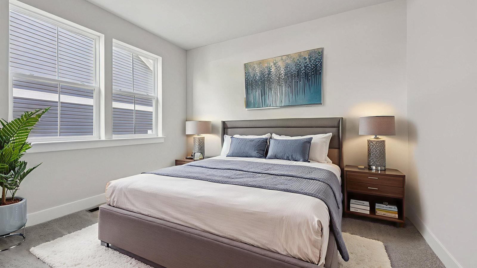 Virtually staged secondary bedroom