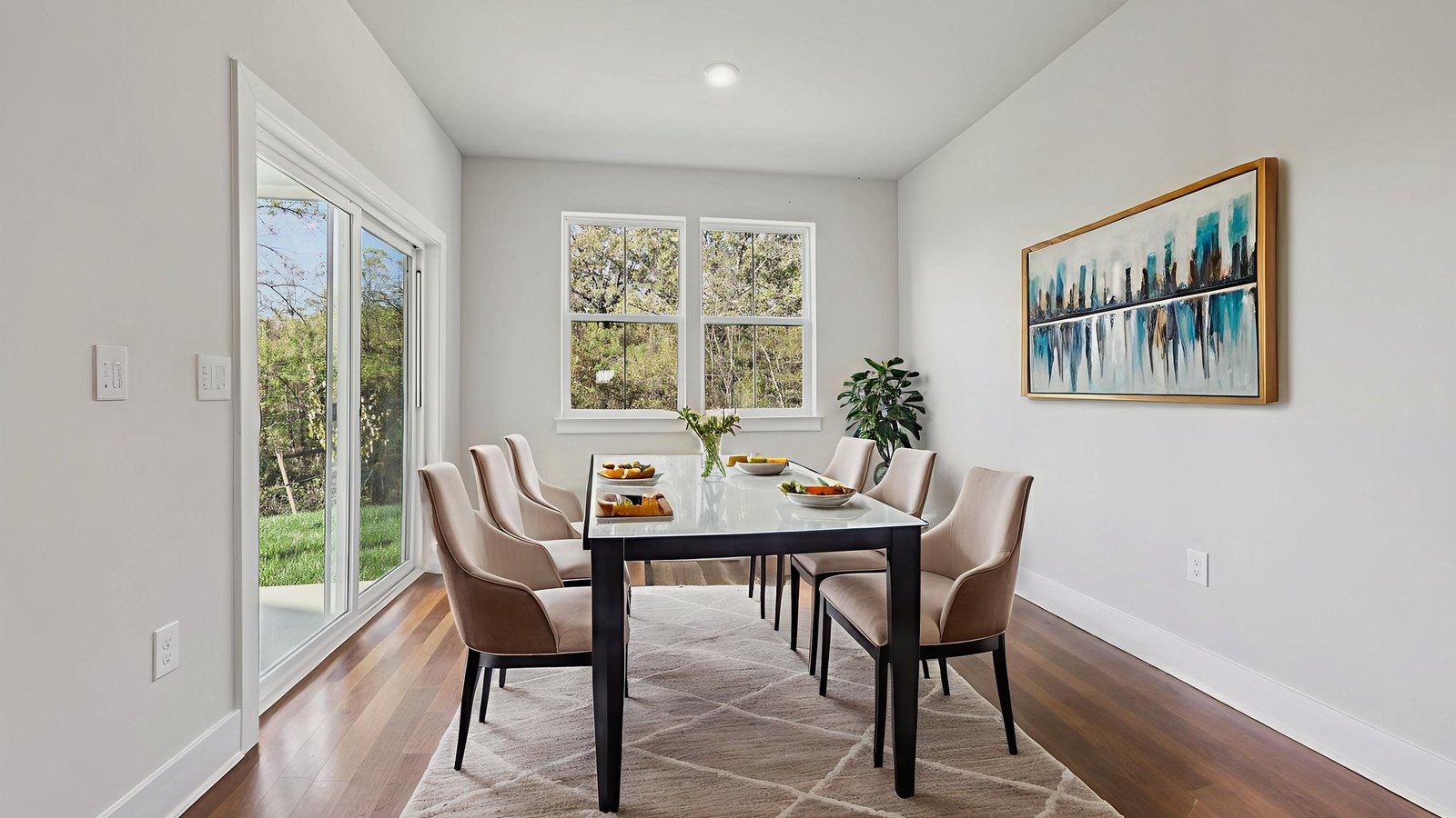 modern open concept dining room