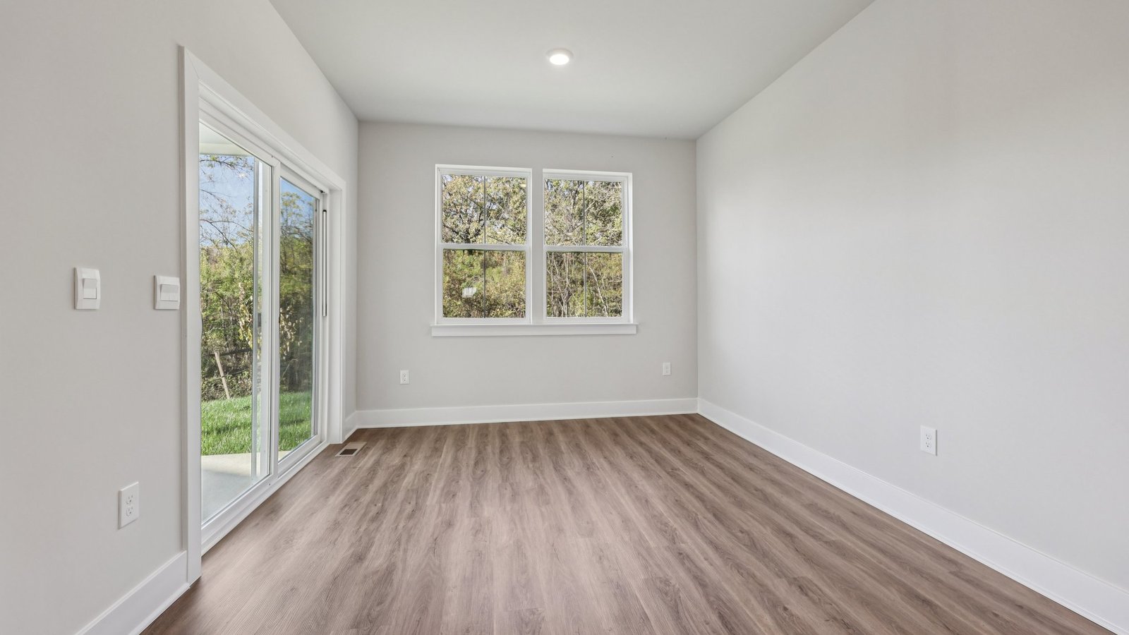 open concept dining and living area