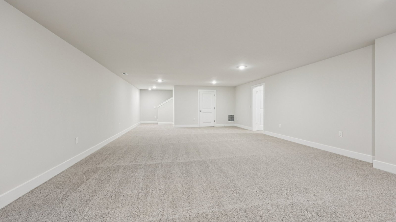 open and modern basement layout