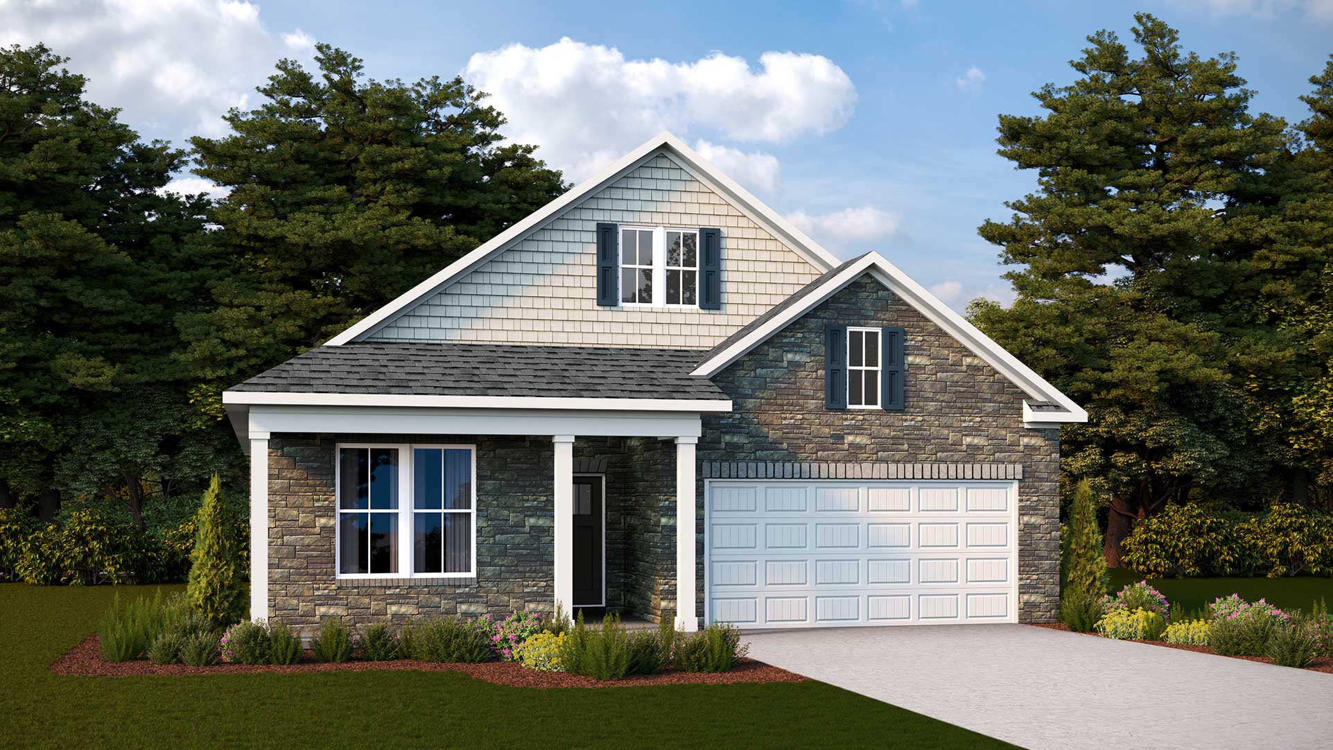 Single story new home in an active adult community