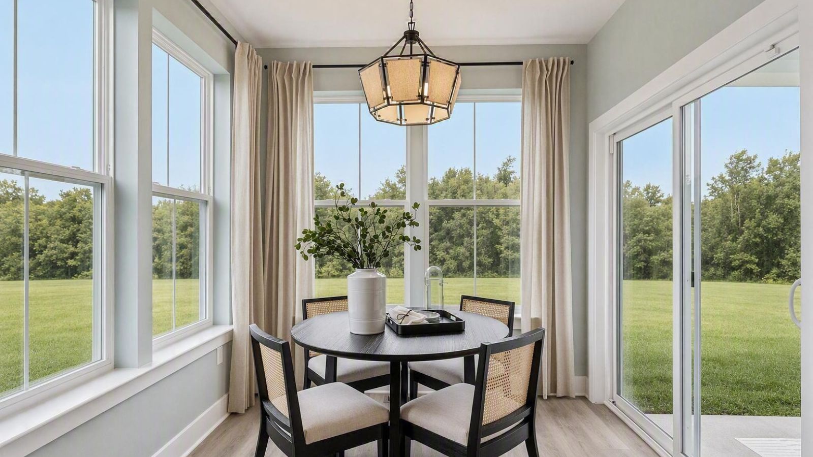 Gorgeous breakfast nook nestled next to the patio door