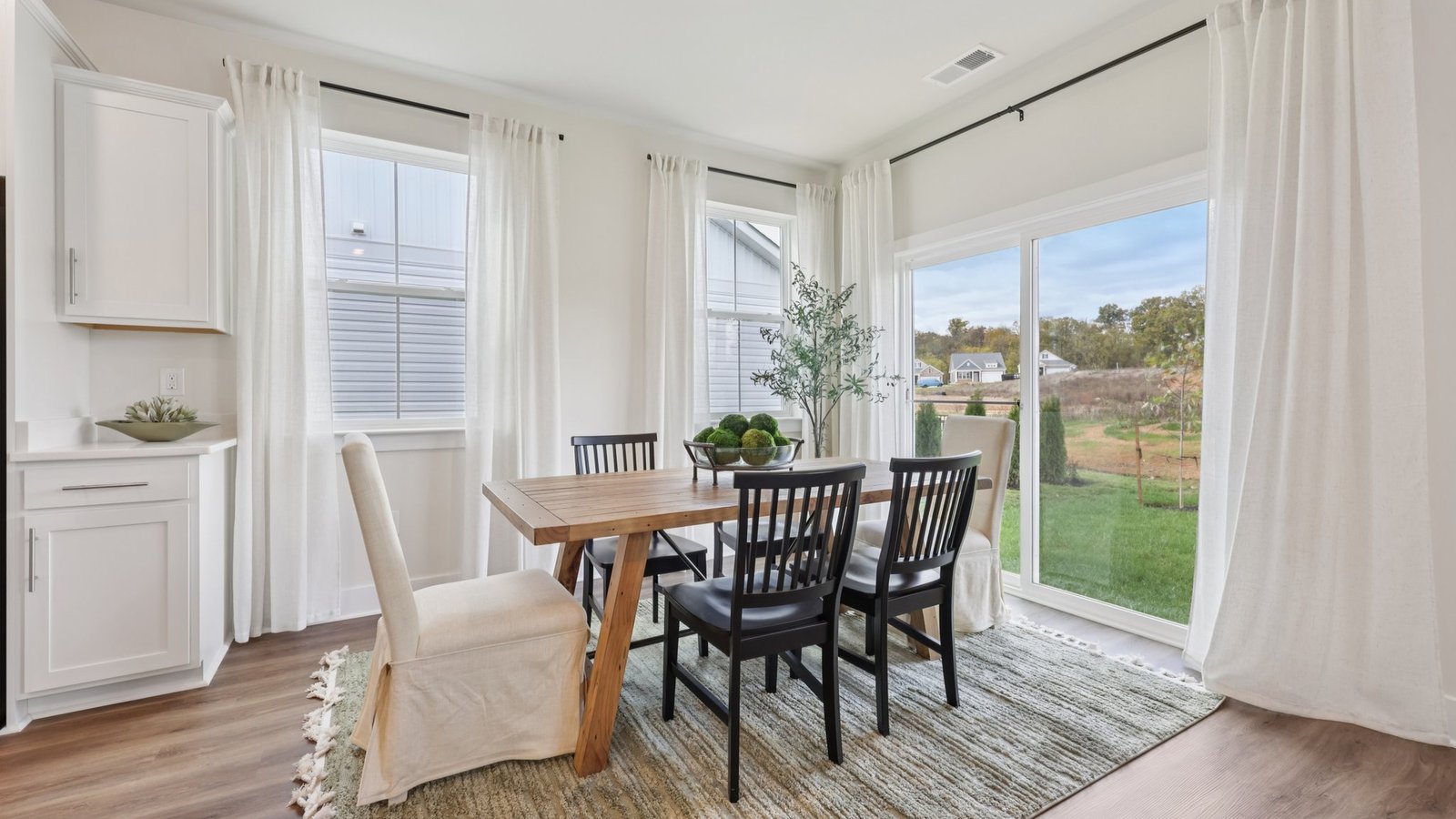 modern open concept dining room