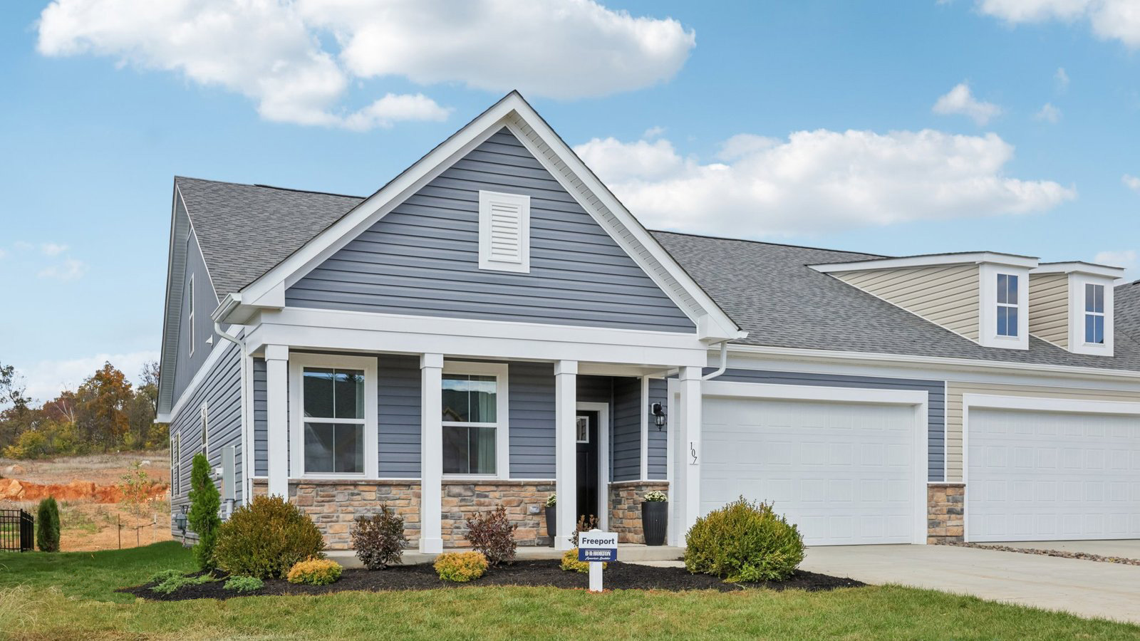 exterior of Freeport villa style home