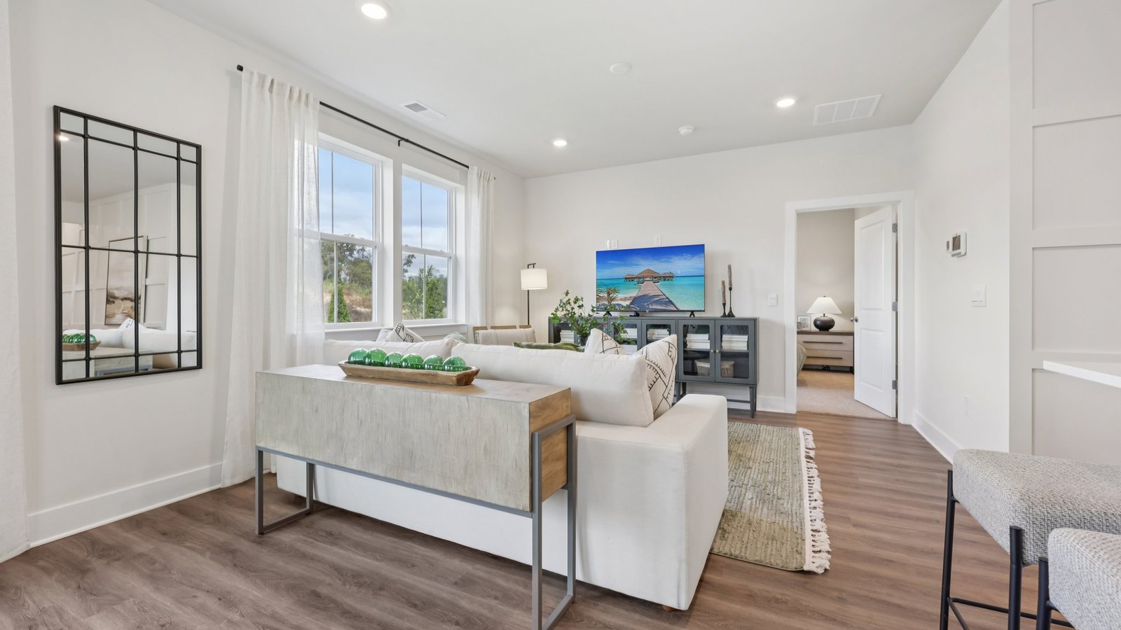 modern open concept living room