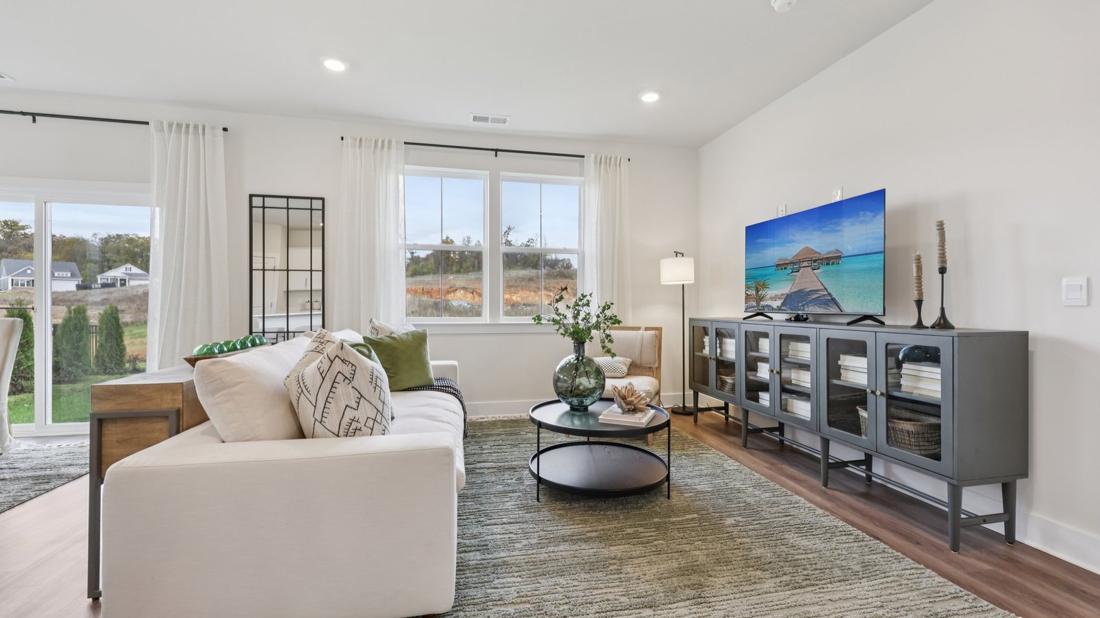 modern open concept living room