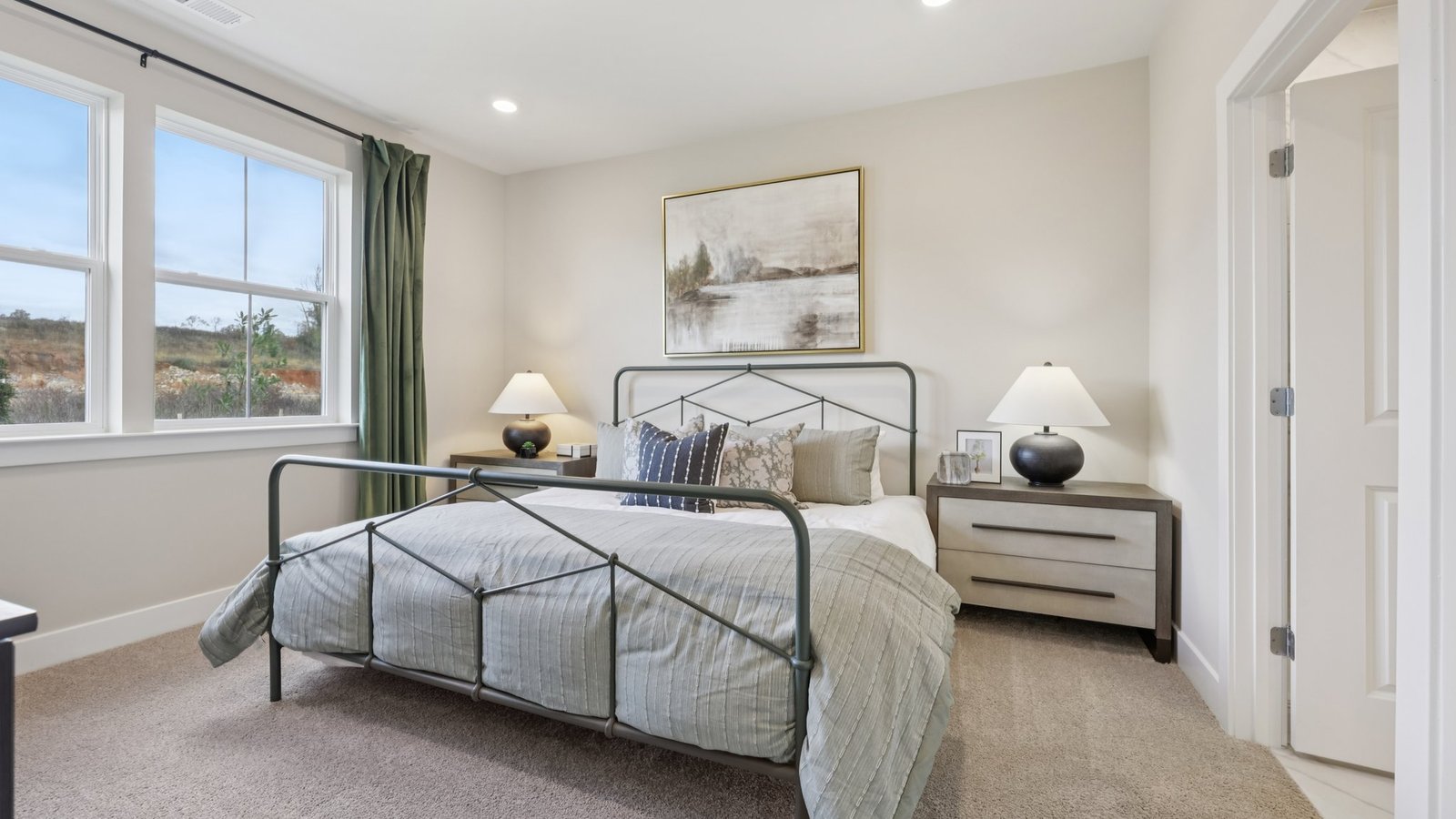 spacious bedroom with natural lighting