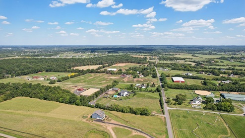 Aerial photos of the community shows large plots of lands