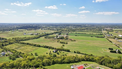 Aerial photos of the community shows large plots of lands