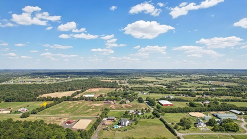 Aerial photos of the community shows large plots of lands