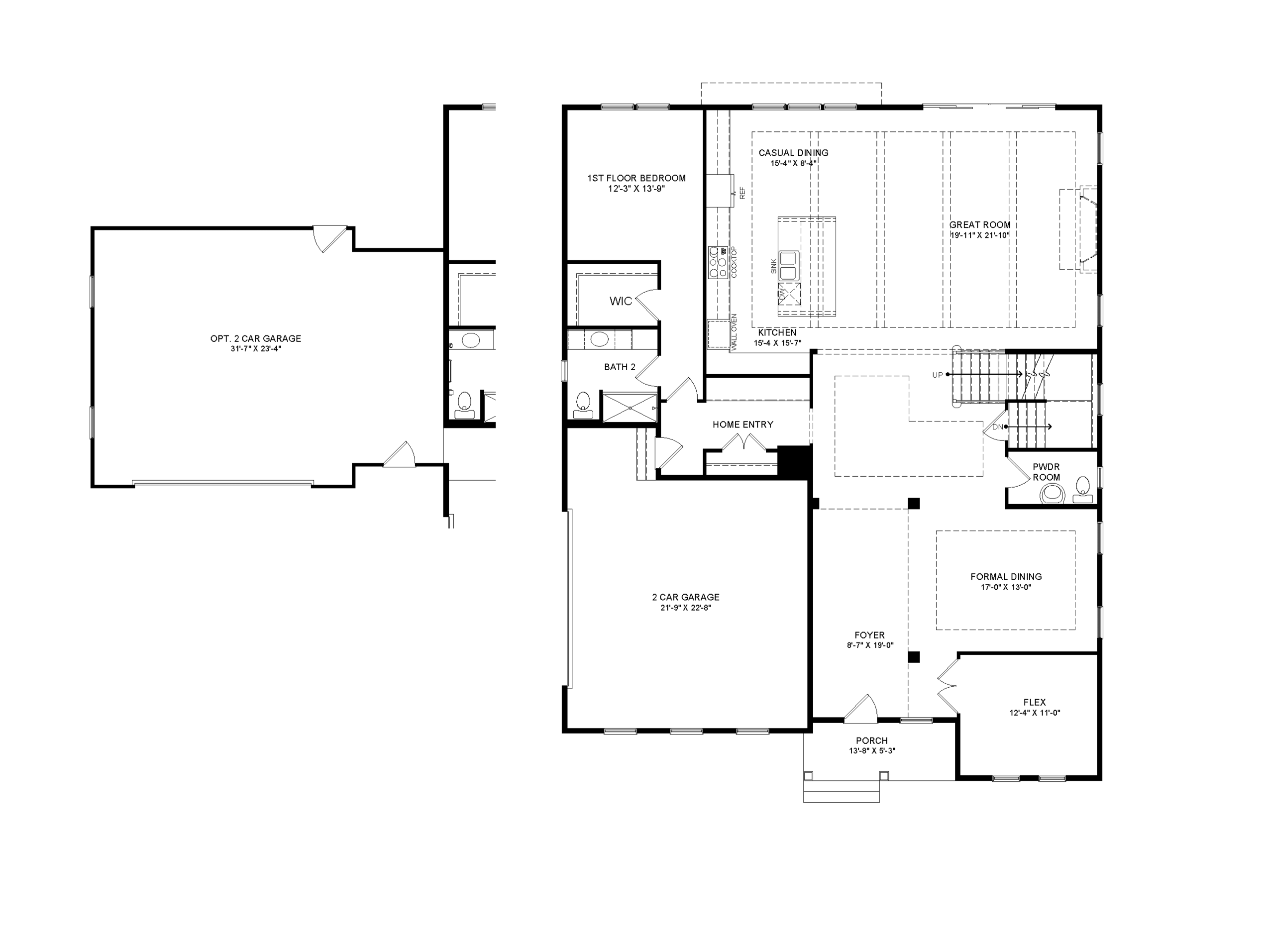 Floor 1 side entry garage