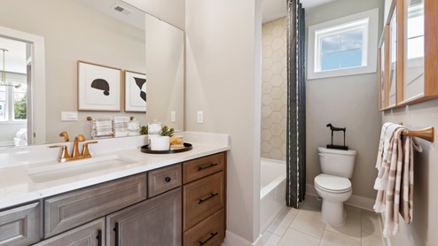bathroom with a large sink counter